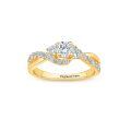 TOUPOP 18K Gold Plated Moissanite Personalized Name Ring-0-5