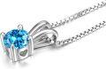 wholesale Sterling Silver Cubic Zirconia Solitaire Pendant Necklace for Women-0-2