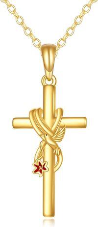 wholesale 14K Gold Dolphin Cross Pendant Necklace 14K Gold Chain s for Mom Sisters-Hummingbird