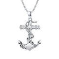 wholesale 925 Sterling Silver Nautical Star and Rope Design Anchor Pendant Necklace for Men Gothic -0-0