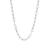 wholesale 925 Sterling Silver Gold Plated Paperclip Chain Necklace 18 26-18 Inch White Gold Plated-3mm