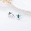wholesale 925 Sterling Silver Green Austrian Crystal Sea Turtle Stud Earrings-0-2