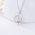 wholesale 925 Sterling Silver Heart-Shaped Llama & Woman Pendant Necklace - Cute  for Women/Mum/Daughter/Birthday-0-1