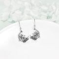 wholesale 925 Sterling Silver Fairy Moon Flower Dangle Drop Earrings for Women-0-2