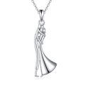 wholesale 925 Sterling Silver Romantic Couple Dancing Pendant Necklace-0-0