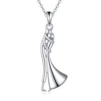 wholesale 925 Sterling Silver Romantic Couple Dancing Pendant Necklace-Couple Hug