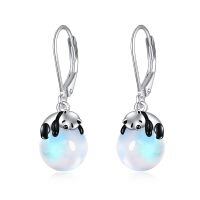 wholesale 925 Sterling Silver Moonstone Panda Drop Earrings-Panda