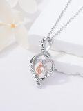 wholesale 925 Sterling Silver Heart Infinity Pendant with Sisters Forever Friendship Necklace-0-3