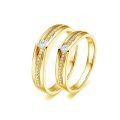 TOUPOP 10k/14k/18k/925 Silver Moissanite Couple Engagement Wedding Ring Sets-0-4