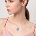 wholesale 925 Sterling Silver Tree of Life with Horse Pendant Necklace Blue Crystal Stone Jewelry for Women Girls Gift Boxed-0-4