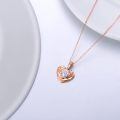 wholesale 14K Rose Gold Moissanite Flower Knot Pendant Necklace with Butterfly Charm for Women-0-1