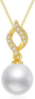 wholesale 14K Gold Freshwater Pearl Pendant Necklace for Women Gifts for Wife Girlfriend Mom-0-0