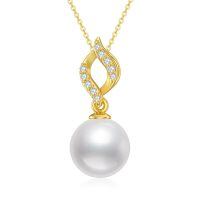 wholesale 14K Gold Freshwater Pearl Pendant Necklace for Women Gifts for Wife Girlfriend Mom-Pearl