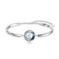 wholesale 925 Sterling Silver White Opal Moon and Star Bracelet, October Birthstone Crystal Bangle, Adjustable Women's Jewelry Gift-0-0