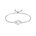 wholesale 925 Sterling Silver Abalone Shell Square Charm Adjustable Bolo Bracelet for Women-0-108