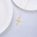 wholesale 14K Gold Cross Pendant Necklace with Chain - 19mm for Women s-0-4