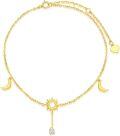 wholesale 14K Gold Sun & Moon Charm Ankle Anklet - Solid Gold Foot s for Women-0-0