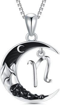 wholesale Sterling Silver Black Moon A Z Initial Necklace 26 Letter Pendant-Letter-N