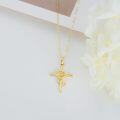 wholesale 14K Gold Sunflower Cross Pendant Necklace - Religious s for Women-0-3