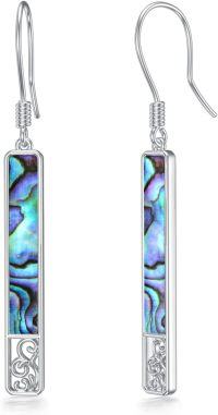wholesale 925 Sterling Silver Abalone Shell Celtic Knot Swirl Dragonfly Drop Earrings-Vertical Bar