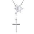 wholesale 925 Sterling Silver Star Of David And Cross Necklace-0-0
