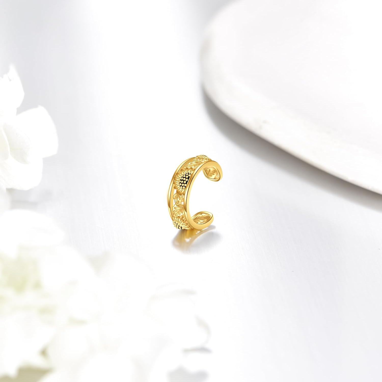 14K Gold Bowknot Design Non-Piercing Ear Wrap Earring  for Women-0-4