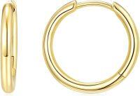 wholesale 14K Gold Round Hoop Earrings for Women - Shiny Polished Lightweight 12-50mm-style 4