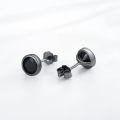 wholesale 925 Sterling Silver Round Cut Black Onyx CZ Stud Earrings for Women and Men-0-5