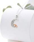 wholesale 14K Gold Heart and Crescent Moon Pendant Necklace with Chain - Unique for Women-0-1