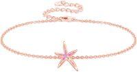 wholesale  925 Sterling Silver & White Opal Starfish Bracelet for Women - Adjustable Nautical Jewelry Gift for Mom Wife Friends-Silver