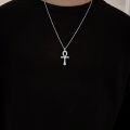 wholesale 925 Sterling Silver Egyptian Cross Pendant Necklaces for Men & Women - 24K Gold Plated  Set-0-2