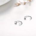 wholesale 925 Sterling Silver Plated Small Round Crystal Open Back Huggie Hoops for Girls-0-2