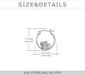 wholesale 925 Sterling Silver Sloth Hoop Earrings for Women Pink Crystal Heart  for Mom Sister-0-3