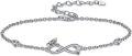wholesale 925 Sterling Silver Infinity Bracelet w/ Butterfly & Heart Charms - Adjustable Holiday Jewelry for Women-0-0
