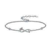 wholesale 925 Sterling Silver Infinity Butterfly Opal Heart Chain Bracelet For Women-Butterfly