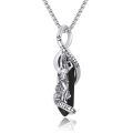 wholesale 925 Sterling Silver Obsidian St. Sebastian Protect Us Pendant Necklaces for Men & Women-0-0