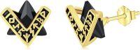 wholesale 925 Sterling Silver Black Onyx Stud Earrings - Eye of Providence & Celtic Knot Design-Viking Gold