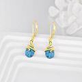 wholesale 925 Sterling Silver Snake Blue Stone Drop Earrings 4cm Long-0-1