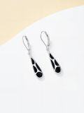 wholesale Black Onyx Earrings For Women 925 Sterling Silver Dangle Leverback Earring Jewelry Birthday Christmas Gifts For Women Her -0-2