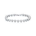 wholesale Solid silver 4mm/6mm/8mm ball bead chain bracelet for men/women oxidized/shiny lobster clasp 7-9 inch-0-0