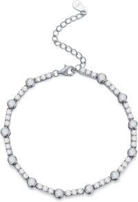 wholesale Sterling Silver Cubic Zirconia Tennis Bracelet 7 3 6mm Gift for Women-Round-2 3mm-Adjustbale