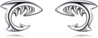 wholesale 925 Sterling Silver Shark Stud Earrings 3D Design Jewelry for Women Girls Gift Idea Minimalist Fashion Accessories Hypoallergenic Safe Nickel Free  Posts and Backs (Shark)-Shark