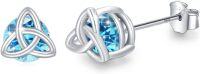 wholesale 925 Sterling Silver Celtic Birthstone Stud Earrings Celtic Knot Jewelry Gifts-C-March