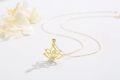 wholesale 14K Gold Lotus OM Yoga Pendant Necklace for Women Girls-0-4
