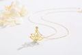 wholesale 14k Gold Lotus Pendant With Lab Diamond And Om Symbol Necklace-0-4