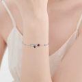 wholesale 925 Sterling Silver Infinity Bracelet With Red Enamel Accents And Clear Stones-0-4