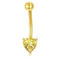 wholesale 925 Sterling Silver Plated 14K Gold  Heart Belly Button Ring 16mm Body Piercing Jewelry for Women-0-0