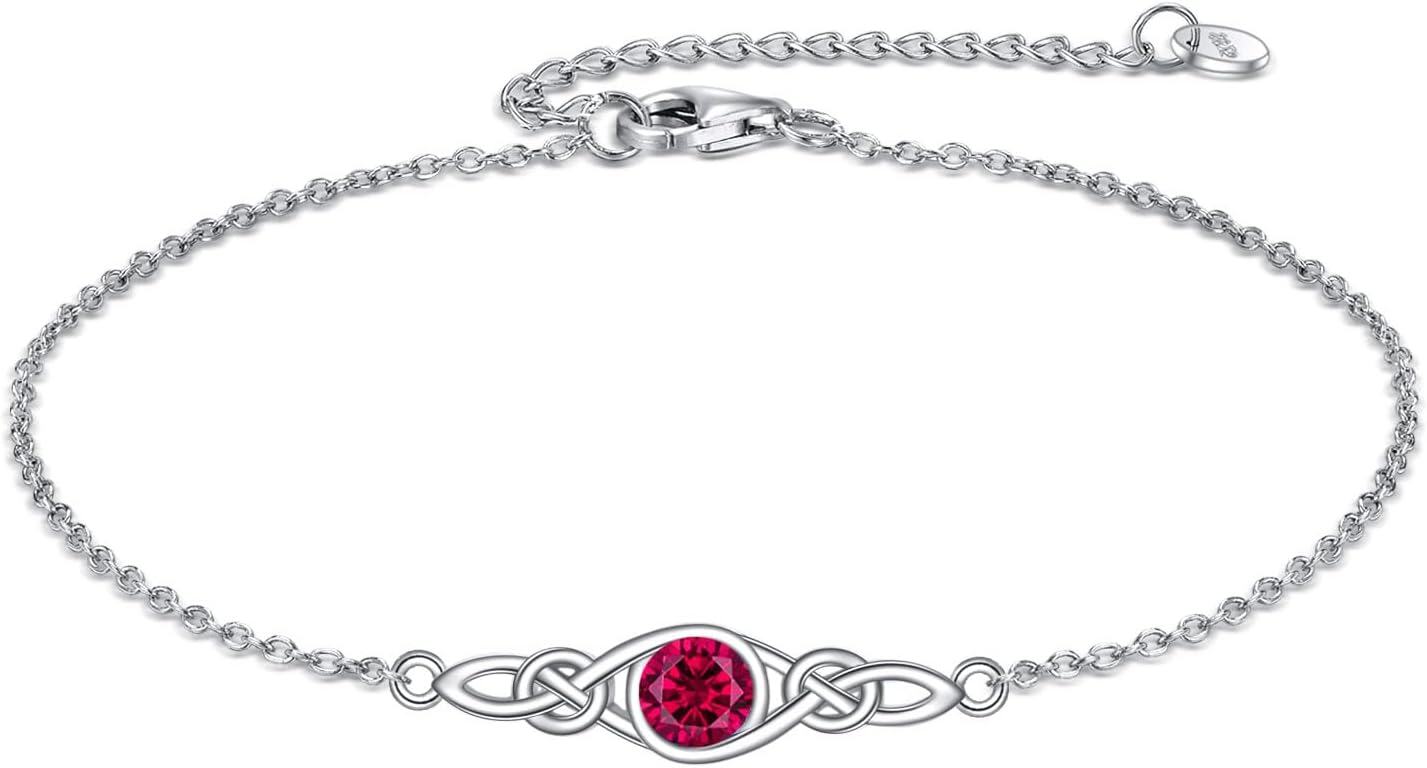 wholesale Sterling Silver Celtic Knot Bracelet w Mustard Seed Moonstone Birthstone-B-7-July
