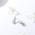 wholesale 925 Sterling Silver Cat Shape Hypoallergenic Leverback Dangle Earrings with Bow Tie Accents for Women-0-2