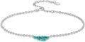 wholesale Silver Feather Charm Ankle Bracelet - 925 Sterling Silver Chain Anklets for Women-0-0